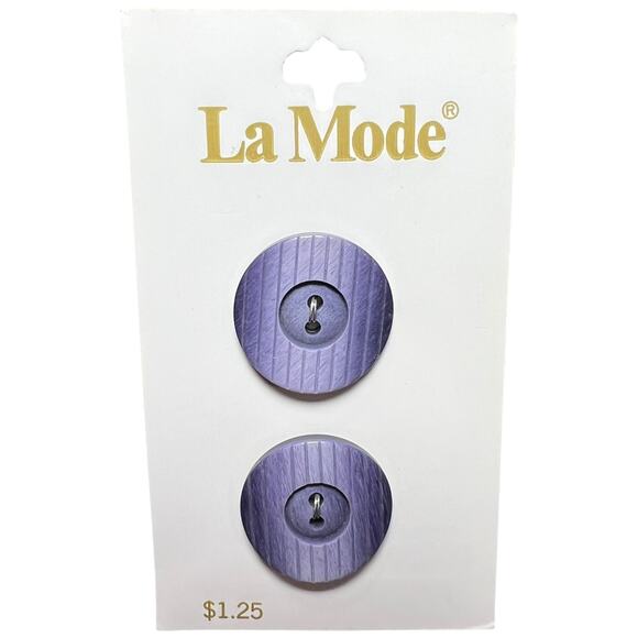 Vintage La Mode Purple Italy Buttons 2 Count 19mm Sewing Crafts - Picture 1 of 2